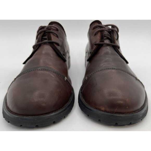 Bed Stu Volstead Mens Size 10 Oxford Cap Toe Brown Leather Dress Shoes - Picture 7 of 11